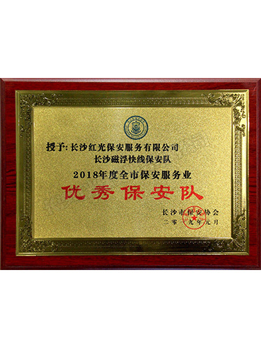 2018年度全市保安服務(wù)業(yè)優(yōu)秀保安隊(duì)(長(zhǎng)沙磁浮快線保安隊(duì)) 2018年度全市保安服務(wù)業(yè)優(yōu)秀保安隊(duì)(長(zhǎng)沙磁浮快線保安隊(duì))